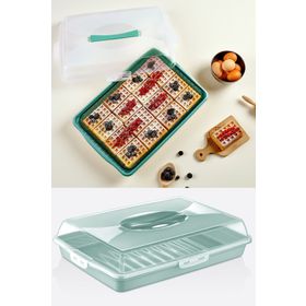 Flosoft 45 cm Büyük Boy Dikdörtgen Kek Pasta Börek Saklama Kabı