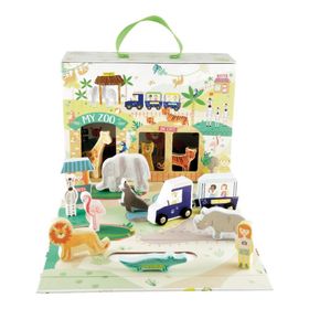 Floss and Rock 41P3658 Jungle Ahşap Figürlü Oyun Kutuları