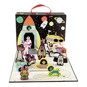 Floss and Rock 41P3659 Space Ahşap Figürlü Oyun Kutuları