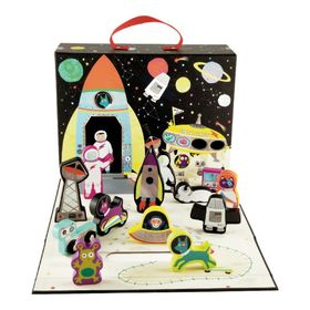 Floss and Rock 41P3659 Space Ahşap Figürlü Oyun Kutuları