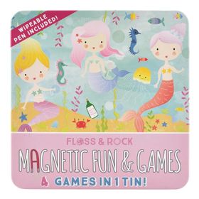Floss and Rock 4'ü 1 Arada Mermaid Mıknatıslı Kutu Oyunları