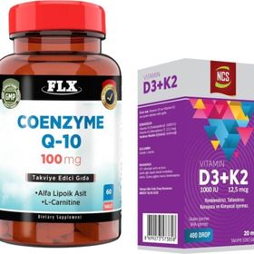 Flx Coenzyme Q-10 100 mg 60 Tablet + Ncs Vitamin D3 K2 20 ml Damla