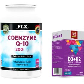 Flx Coenzyme Q-10 200 mg 180 Tablet + Ncs Vitamin D3 K2 20 ml Damla