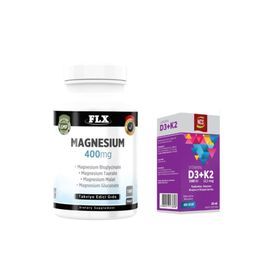 Flx Magnesium 400 mg 180 Tablet + Ncs Vitamin D3 K2 20 ml Damla
