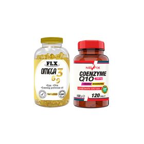 Flx Omega 3-6-9 180 Kapsül Balık Yağı + Coenzyme Q10 Karamuk 120 Tablet