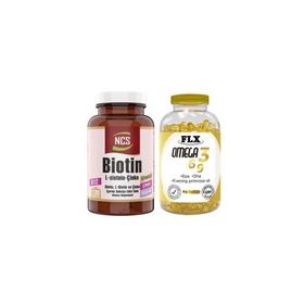 Flx Omega 3-6-9 60 Tablet Balık Yağı + Ncs Biotin L-Sistein Çinko 120 Tablet