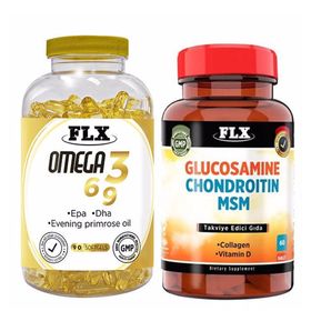 Flx Omega 3-6-9 90 Kapsül Balık Yağı + Glucosamine Chondroitin MSM Collagen Vitamin D 60 Tablet