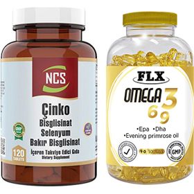 Flx Omega 3-6-9 90 Tablet Balık Yağı + Ncs Çinko Bisglisinat Selenyum 120 Tablet