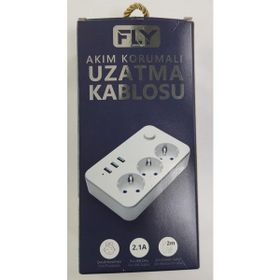 Fly 3406 Akım Korumalı Çocuk Korumalı 2 mt 3'lü Grup Priz