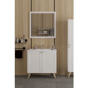 Fly Mobilya FLY122014 Duru Beyaz Banyo Dolabı