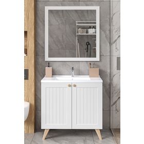 Fly Mobilya FLY122014 Duru Beyaz Banyo Dolabı