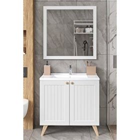 Fly Mobilya FLY122014 Duru Beyaz Banyo Dolabı