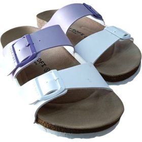 Fly Soft S902.060 Beyaz Lila İki Tokalı Comfort Kadın Terlik