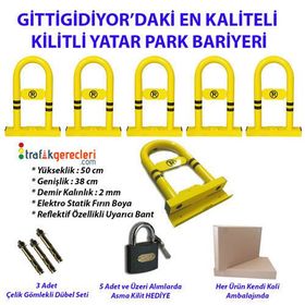 FM Trafik 10 Adet Kilitli Yatar Park Bariyeri