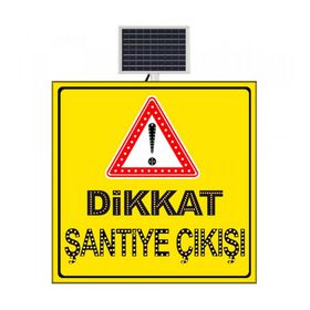 FM Trafik 1000x1000 mm Dikkat Şantiye Çıkışı