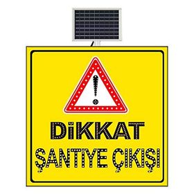 FM Trafik 1000x1000 mm Dikkat Şantiye Çıkışı