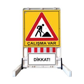 FM Trafik 150x90 cm Katlanır Uyarı Levhalı Bariyer Çalışma Var