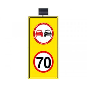 FM Trafik 50 km/h LED'li Sarı Zemin 1000x2040 mm Sollama Yasak LED'li Hız Limiti