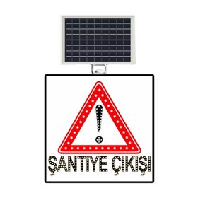 FM Trafik 600x600 mm Dikkat Şantiye Çıkışı