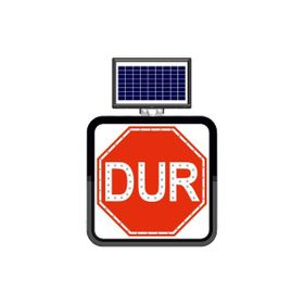 FM Trafik 60x60 cm Dur Solar Flaşörlü Ledli Trafik Levhası