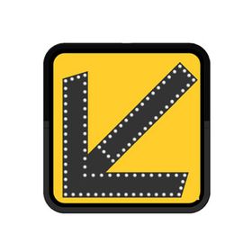 FM Trafik 60x60 cm Sol Yön Ac Ledli Yol Bakım Levhası