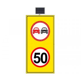 FM Trafik 70 km/h LED'li Sarı Zemin 1000x2040 mm Sollama Yasak LED'li Hız Limiti