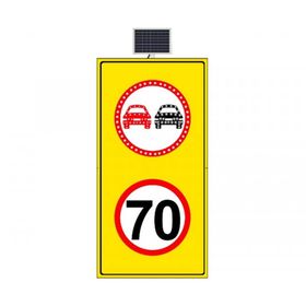 FM Trafik 70 km/h LED'siz Sarı Zemin 1000x1750 mm Sollama Yasak LED'li Hız Limiti