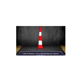 FM Trafik 900 mm Kauçuk Tabanlı Trafik Ve Reklam Konisi