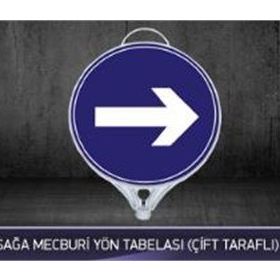 FM Trafik Çift Taraflı Sağa Mecburi Yön Tabelası