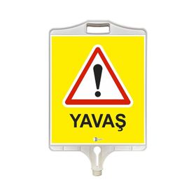 FM Trafik Çift Taraflı Yavaş Uyarı Tabelası