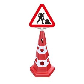 FM Trafik Kedi Gözlü 650 mm Yolda Çalışma Var Reklam Konisi