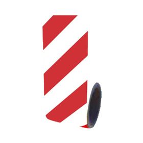 FM Trafik Kırmızı Beyaz 10 cm x 10 m Reflektif Bant