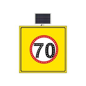 FM Trafik Sarı Zemin 1000x1000 mm Güneş Enerjili Hız Limiti 70 Km/H