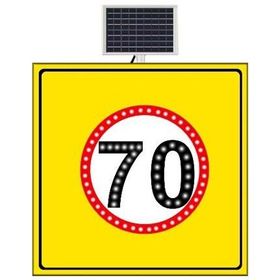 FM Trafik Sarı Zemin 1000x1000 mm Güneş Enerjili Hız Limiti 70 Km/H