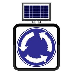 FM Trafik Solar Flaşörlü Ledli Trafik Levhası 60x60 cm Dönel Kavşak