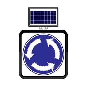 FM Trafik Solar Flaşörlü Ledli Trafik Levhası 60x60 cm Dönel Kavşak