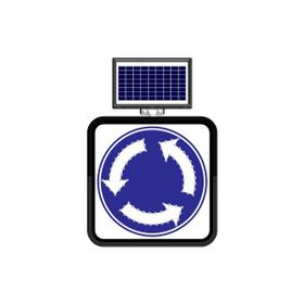 FM Trafik Solar Flaşörlü Ledli Trafik Levhası 60x60 cm Dönel Kavşak