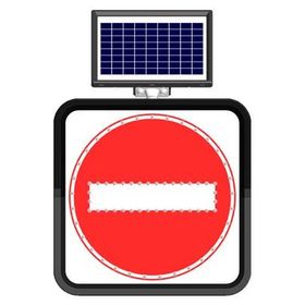 FM Trafik Solar Flaşörlü Ledli Trafik Levhası 60x60 cm Girilmez