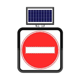FM Trafik Solar Flaşörlü Ledli Trafik Levhası 60x60 cm Girilmez