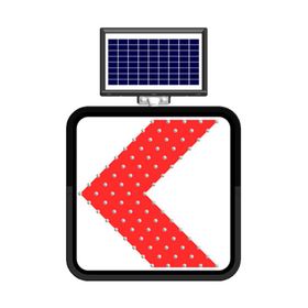 FM Trafik Solar Flaşörlü Ledli Trafik Levhası 60x60 cm Sola Viraj