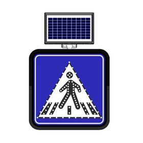FM Trafik Solar Flaşörlü Ledli Trafik Levhası 60x60 cm Yaya Geçidi