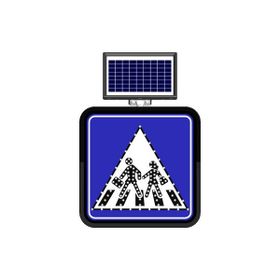 FM Trafik Solar Flaşörlü Ledli Trafik Levhası 60x60 cm Yaya Geçidi