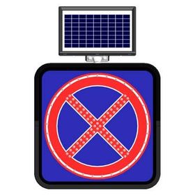 FM Trafik Solar Flaşörlü Ledli Trafik Levhası 60x60 cm Yol Boyunca Park Yasak
