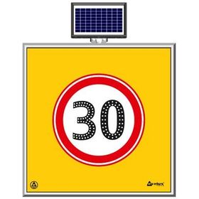FM Trafik Solar Ledli 100X100 cm 30 kmh Yol Bakım Levhası
