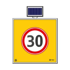 FM Trafik Solar Ledli 100X100 cm 30 kmh Yol Bakım Levhası