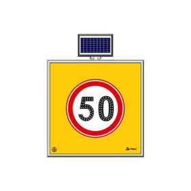 FM Trafik Solar Ledli 100X100 cm 50 kmh Yol Bakım Levhası