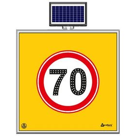 FM Trafik Solar Ledli 100X100 cm 70 kmh Yol Bakım Levhası