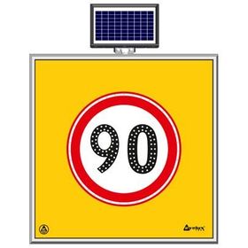 FM Trafik Solar Ledli 100X100 cm 90 kmh Yol Bakım Levhası