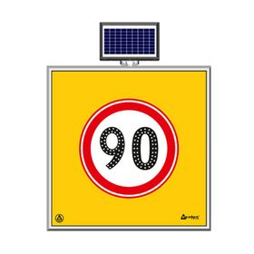 FM Trafik Solar Ledli 100X100 cm 90 kmh Yol Bakım Levhası