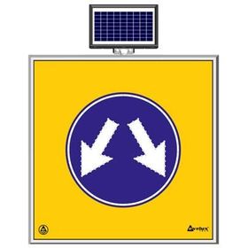 FM Trafik Solar Ledli 100X100 cm Çift Yön Yol Bakım Levhası